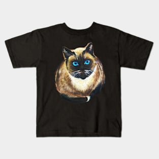 Drawing Chocolate Point Siamese Cat Siamese Cat Lover Gift Kids T-Shirt